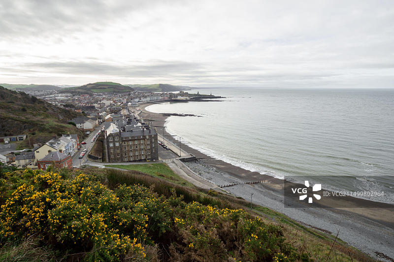 威尔士阿伯里斯特威斯海滨风光图片素材
