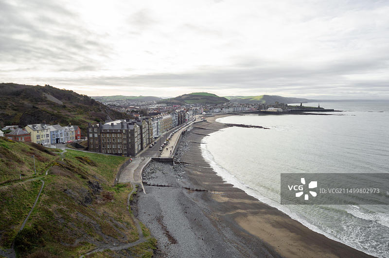 威尔士阿伯里斯特威斯海滨风光图片素材