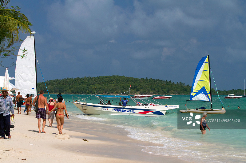 泰国苏梅岛查汶海滩的泰国湾图片素材