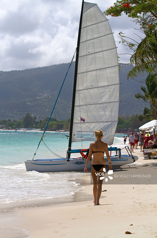 泰国苏梅岛查汶海滩的泰国湾图片素材