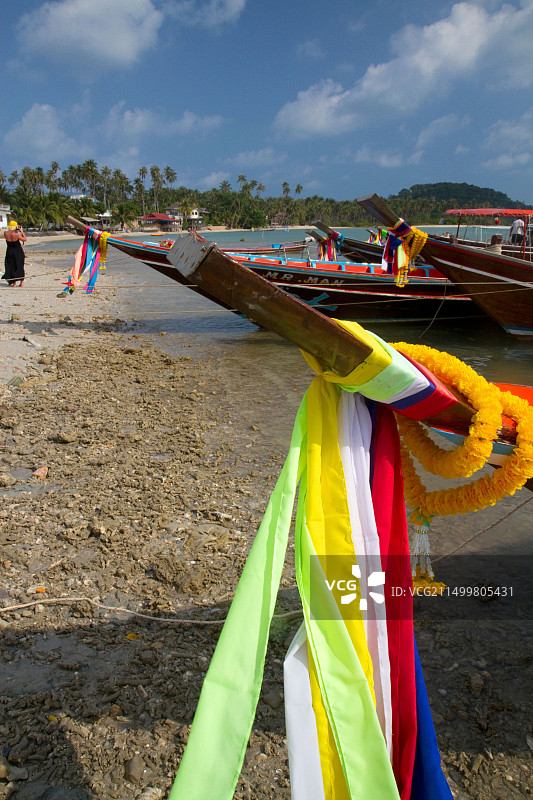 泰国苏梅岛泰国湾的渔船图片素材
