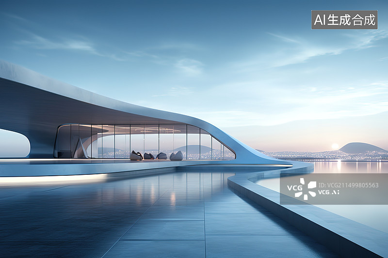 【AI数字艺术】展览中心建筑和地面图片素材
