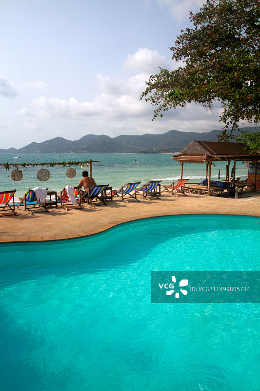 泰国苏梅岛查汶海滩泳池图片素材