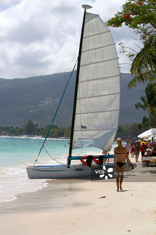 泰国苏梅岛查汶海滩的泰国湾图片素材