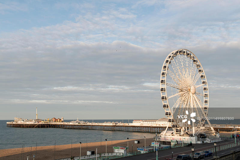 英国苏塞克斯布莱顿和霍夫的旅行/旅游图像：海滨、码头、城市、商店、海滩、地标、展馆图片素材