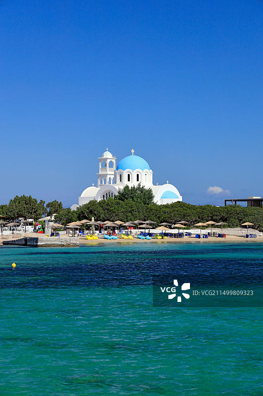 希腊萨罗尼克群岛Agistri岛Agioi Anargyroi教堂图片素材