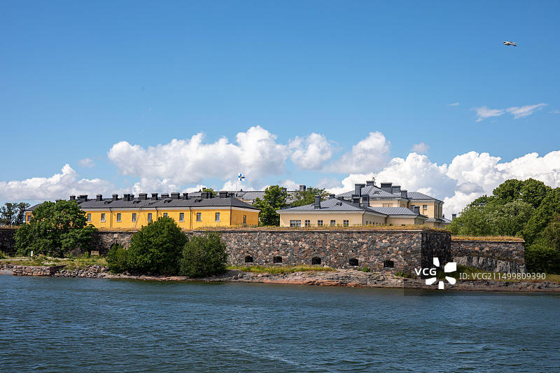 芬兰赫尔辛基的苏奥门lin纳海防要塞一部分：Pikku Mustasaar岛图片素材