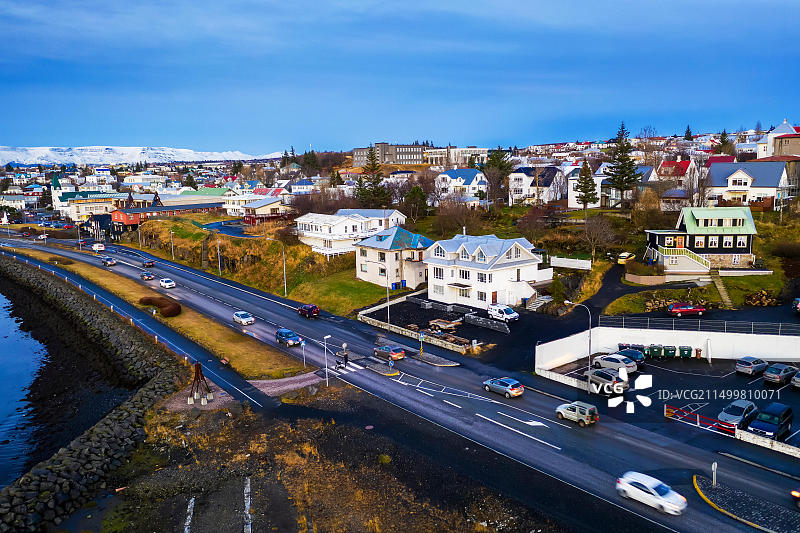 哈夫纳夫约杜尔：雷克雅未克的郊区，冰岛图片素材