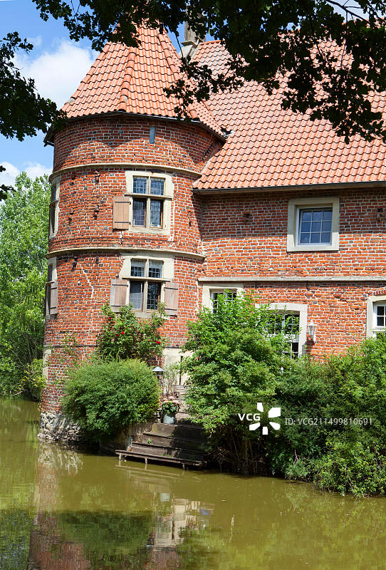 德国明斯特-尼恩贝格的弗格丁护城河城堡图片素材