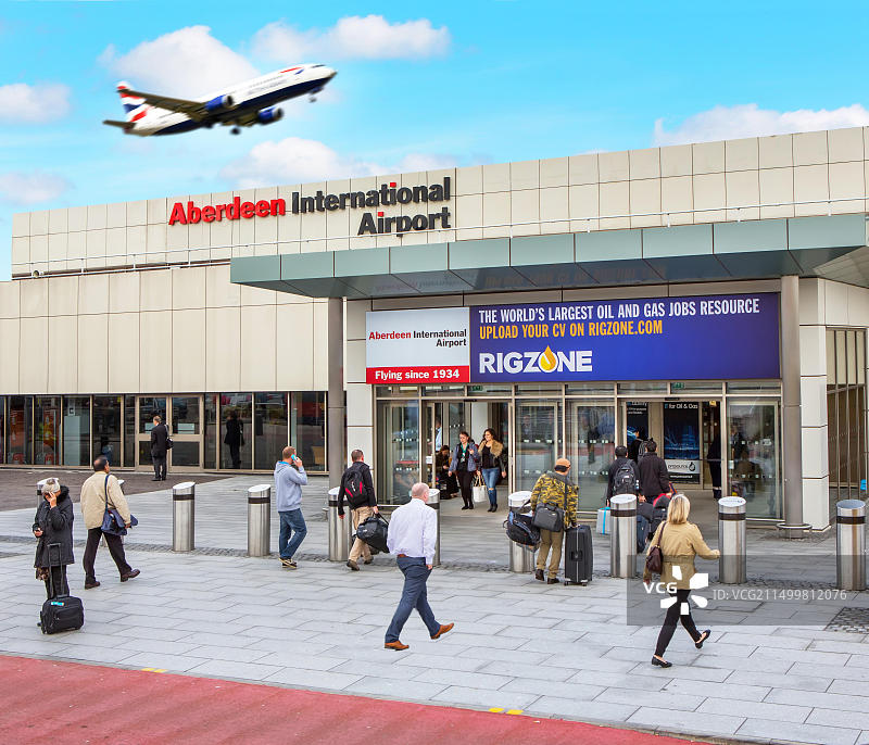 英国苏格兰阿伯丁机场航站楼外景图片素材