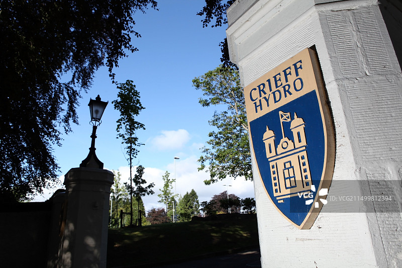 英国苏格兰珀斯郡克里夫水力酒店入口标牌图片素材