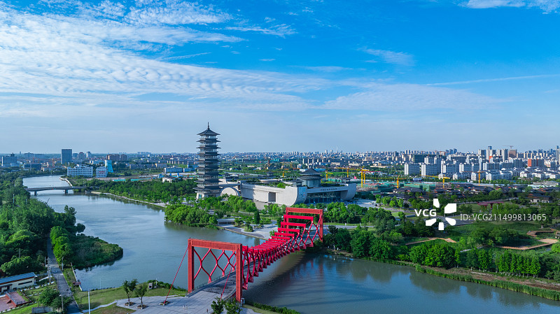 扬州 中国大运河博物馆 大运塔 运河三湾风景区图片素材