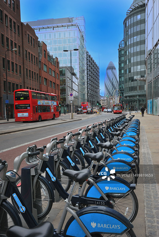 伦敦自行车旅行方案架图片素材