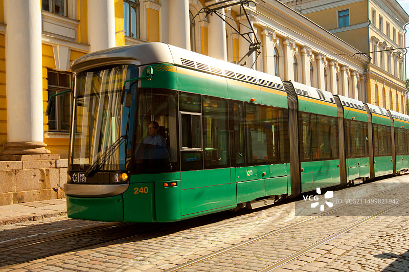 芬兰赫尔辛基的有轨电车图片素材