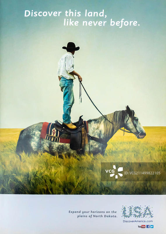 国家地理杂志2014年刊登的北达科他州旅游广告图片素材