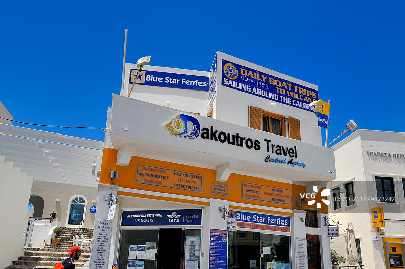 希腊圣托里尼岛费拉的本地旅行社图片素材