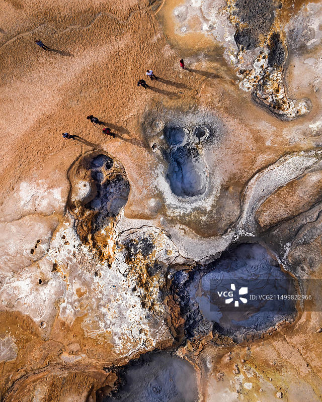 冰岛北部地热区航拍图片素材