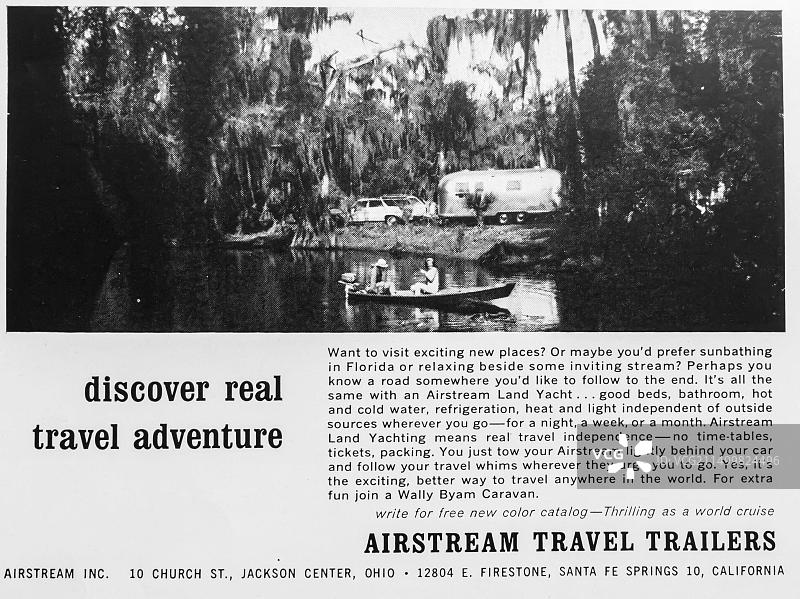 1968年3月《国家地理》杂志上的Airstream旅行拖车广告图片素材