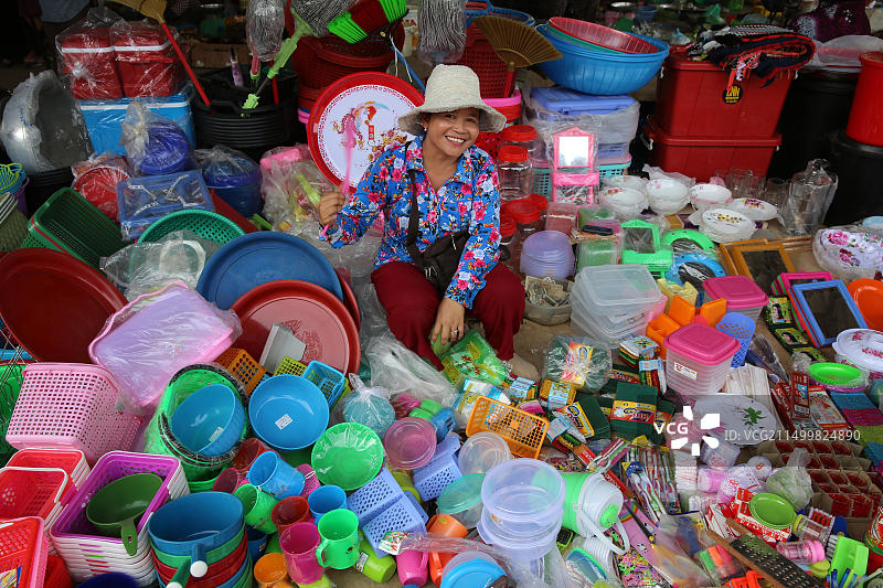 柬埔寨马德望附近的市场图片素材