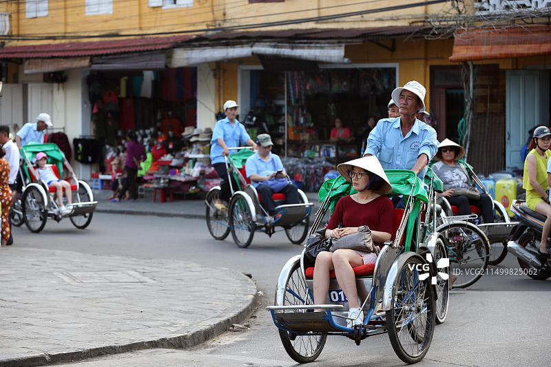 越南会安三轮车图片素材