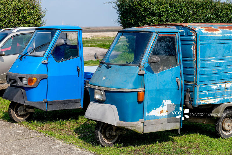 圣埃拉斯莫岛：紫色朝鲜蓟之乡，居民出行靠比亚乔Ape汽车图片素材