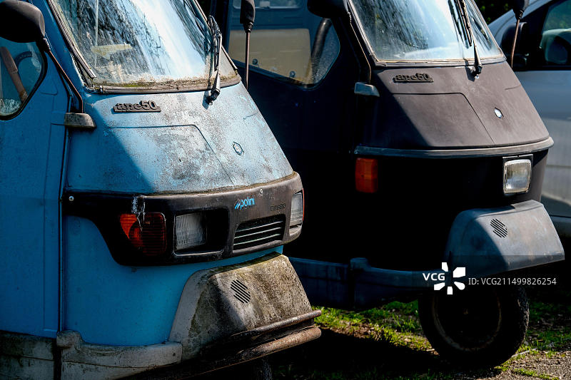 圣埃拉斯莫岛：紫色朝鲜蓟之乡，居民出行靠比亚乔Ape汽车图片素材