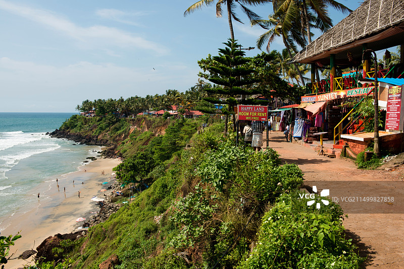 从悬崖向北眺望印度喀拉拉邦瓦卡拉图片素材