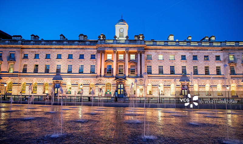 伦敦萨默塞特府夜景及水景图片素材