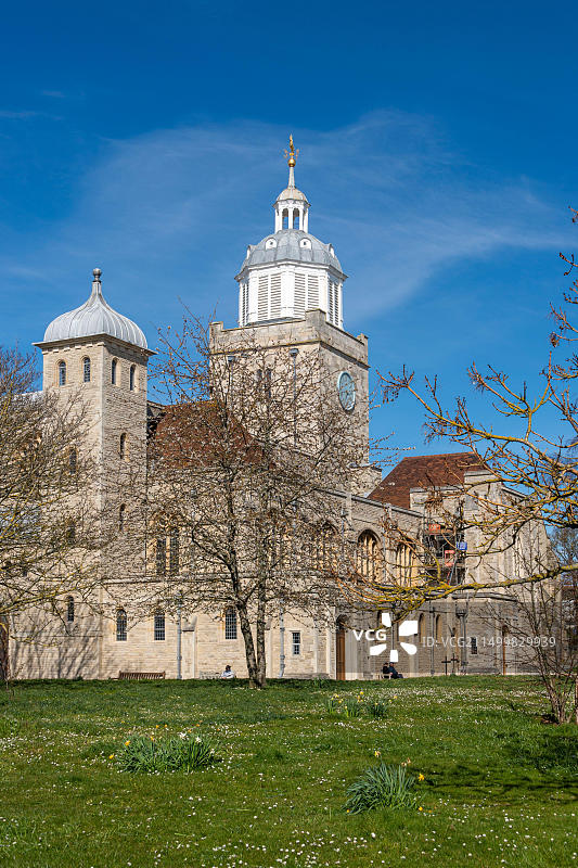 英国汉普郡朴茨茅斯大教堂外景图片素材