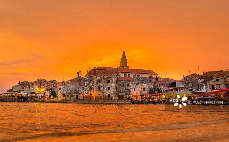 克罗地亚伊斯特拉Umag日落晚景图片素材