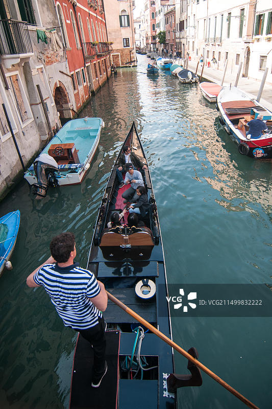 贡多拉船威尼斯运河航行图片素材