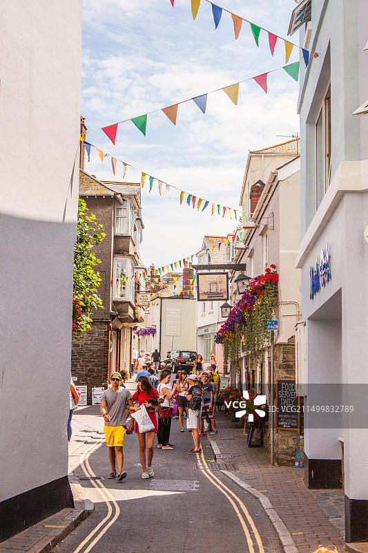 英国德文郡索尔科姆前街图片素材