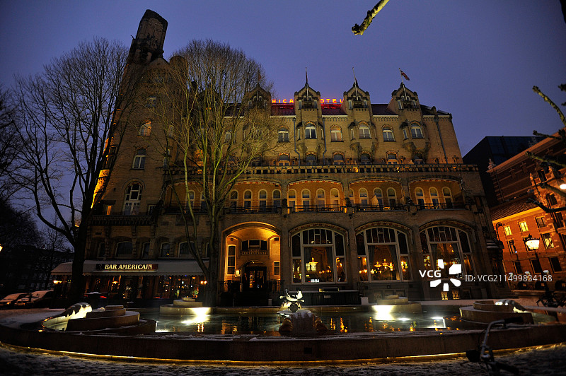 荷兰阿姆斯特丹莱兹广场美国酒店外景图片素材