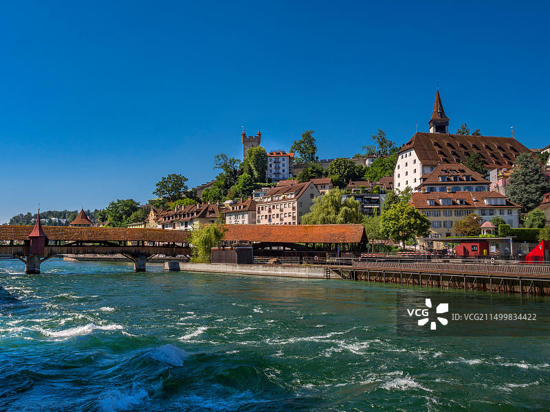 瑞士卢塞恩 Spreuerbruecke 桥图片素材