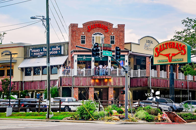 位于密西西比州比洛克西的盐草牛排餐厅图片素材