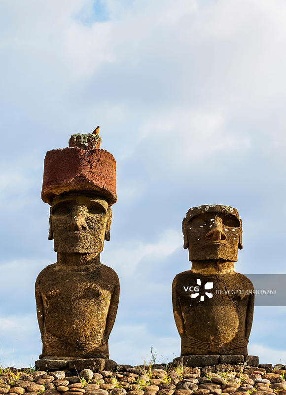阿纳凯纳海滩的石像，拉帕努伊国家公园，复活节岛，智利图片素材