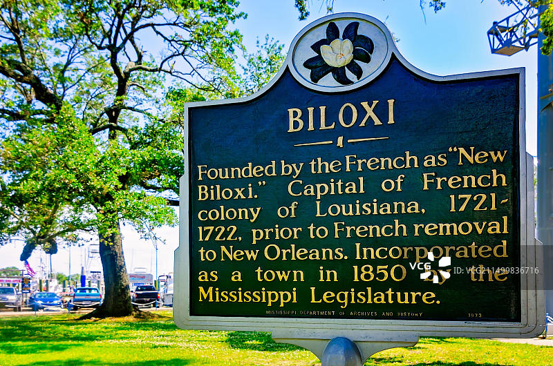 密西西比比洛克西历史牌匾图片素材