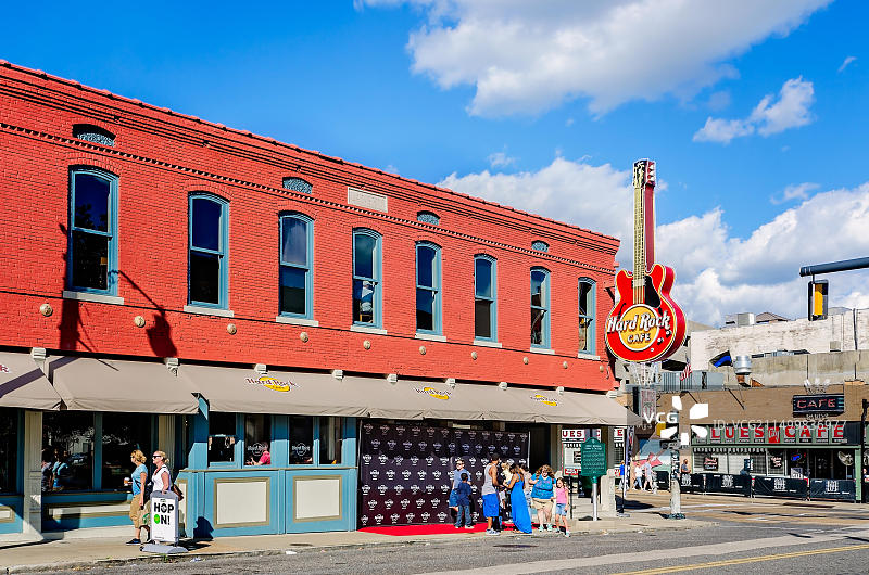 孟菲斯硬石咖啡馆的吉他标志图片素材