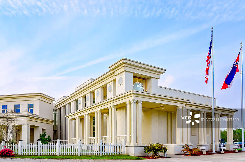 杰斐逊·戴维斯总统图书馆和博物馆，2021年3月27日，位于密西西比州比洛克西图片素材
