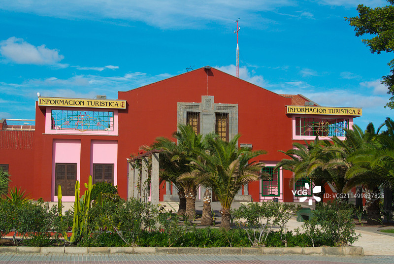旅游信息和FERAC商店，西班牙加那利群岛Playa del Ingles图片素材