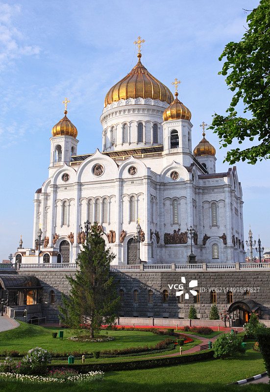 阳光明媚的莫斯科救世主大教堂图片素材