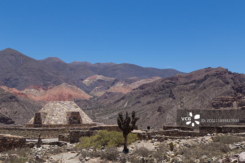 阿根廷西北部蒂尔卡拉普卡拉史前印加堡垒的金字塔图片素材
