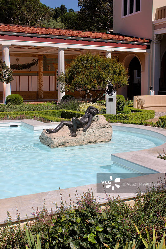 盖蒂别墅外柱廊，美国洛杉矶图片素材