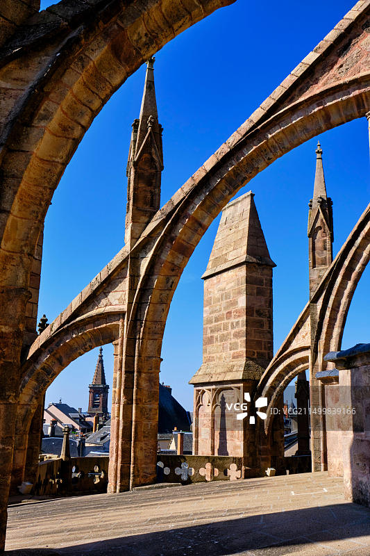 法国阿韦龙省罗德兹：哥特式圣母大教堂图片素材