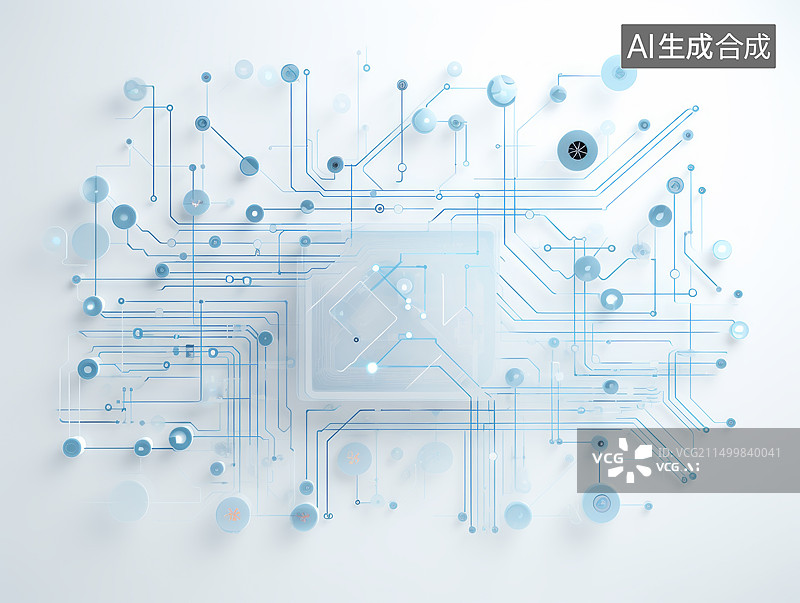 【AI数字艺术】电子主板的抽象艺术表现图片素材