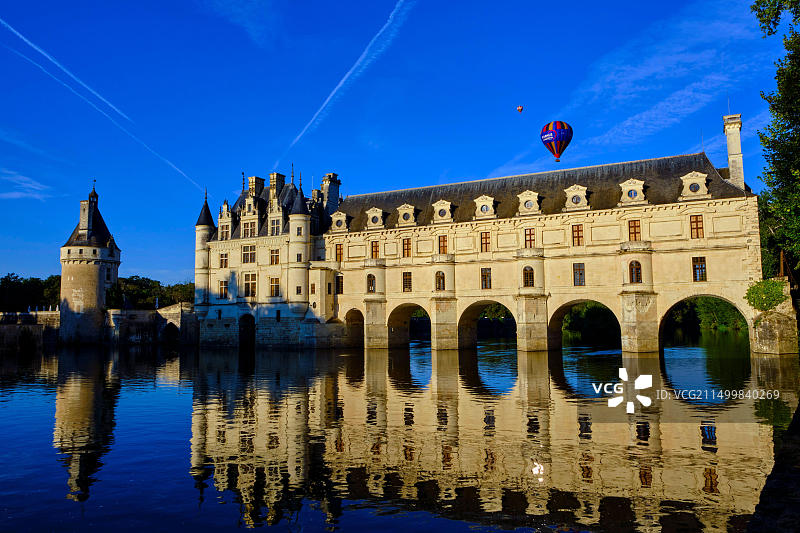 法国安德尔-卢瓦尔省舍农索城堡，联合国教科文组织世界遗产图片素材