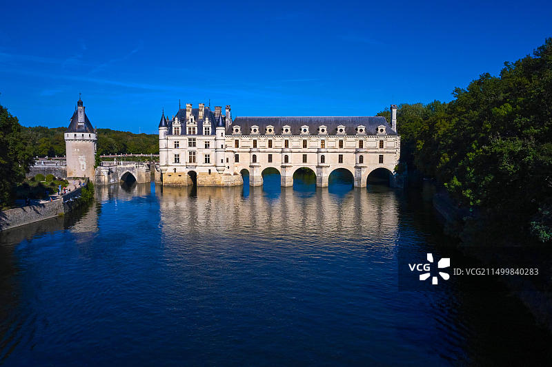 法国安德尔-卢瓦尔省舍农索城堡，联合国教科文组织世界遗产图片素材