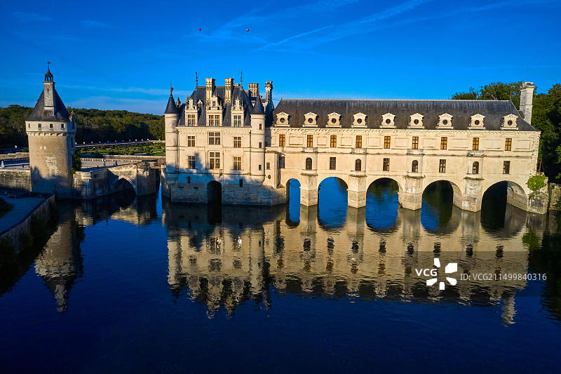 法国安德尔-卢瓦尔省舍农索城堡，联合国教科文组织世界遗产图片素材