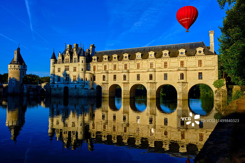 法国安德尔-卢瓦尔省舍农索城堡，联合国教科文组织世界遗产图片素材