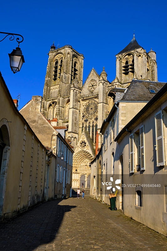 法国谢尔省布尔日圣艾蒂安大教堂，联合国教科文组织世界遗产图片素材